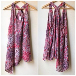 The Limited Asymmetrical Faux Wrap Tank Top - XL